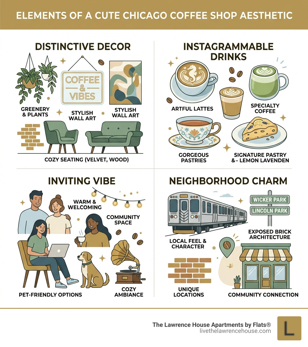 Elements of a cute Chicago coffee shop aesthetic: decor, drinks, vibe, and neighborhood charm - cute coffee shops chicago