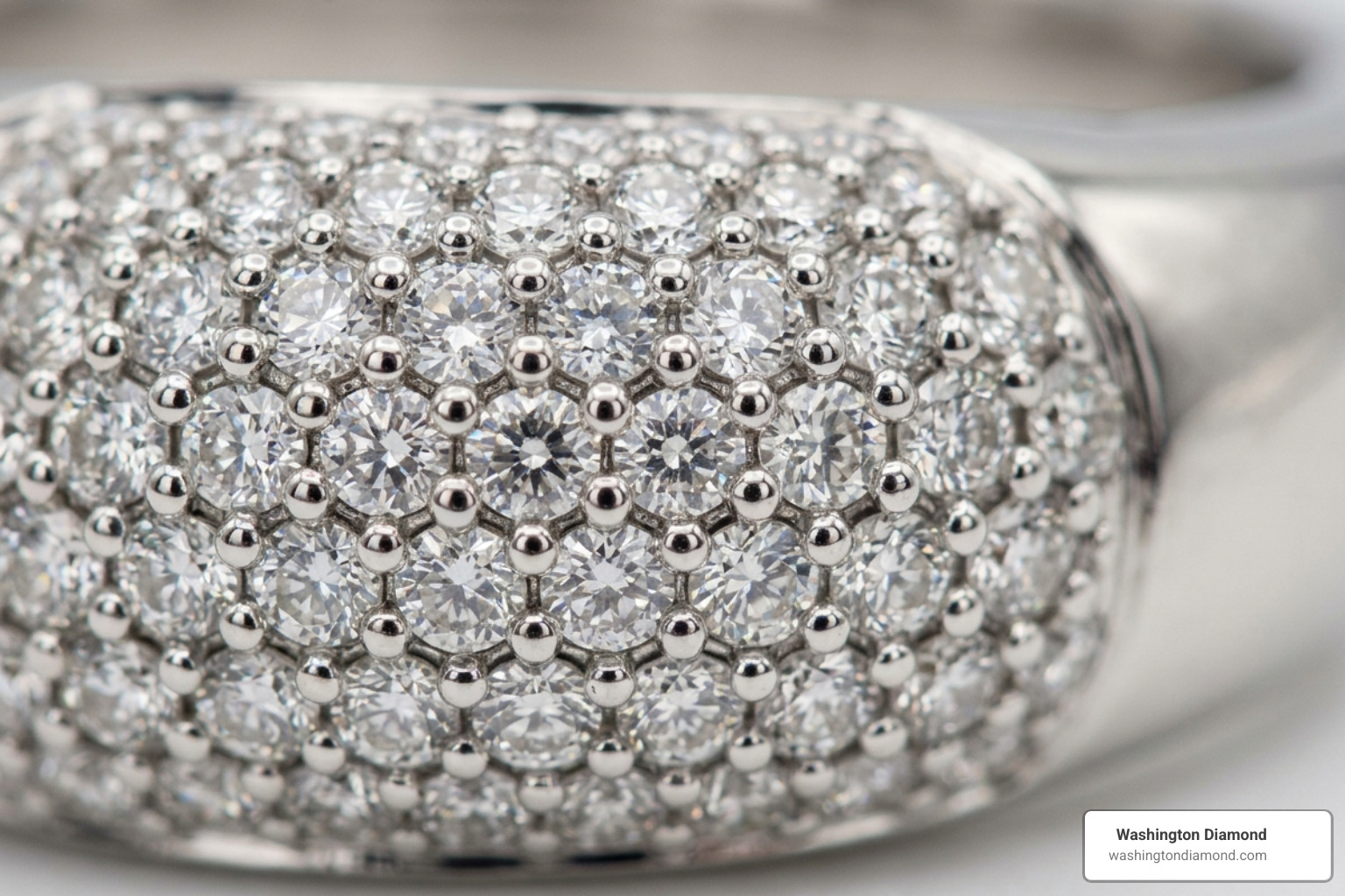 Close-up of micro pavé beads and tiny diamonds under high magnification - Micro pave setting Close-up of micro pavé beads and tiny diamonds under high magnification - Micro pave setting