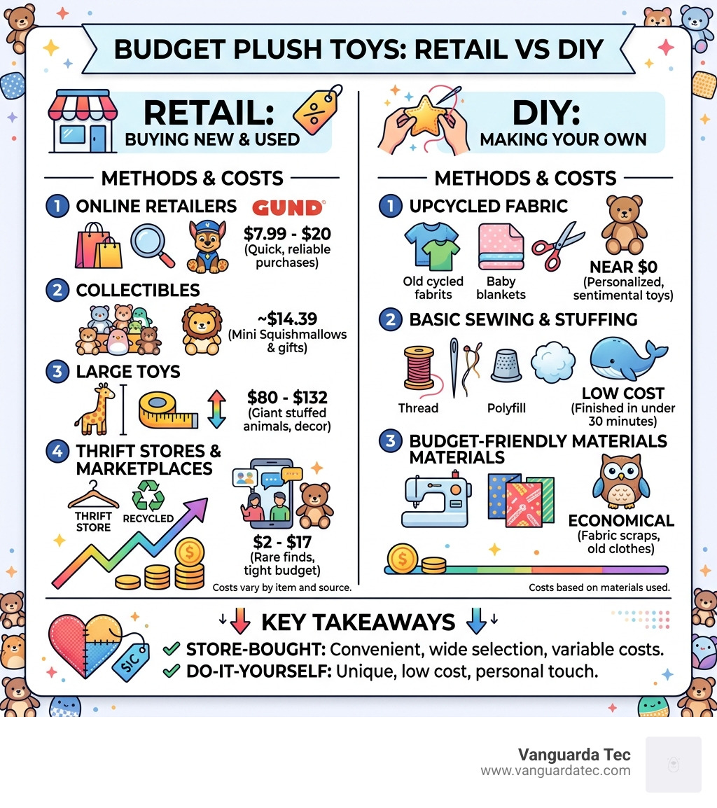 Comparison infographic of retail vs DIY plush toy costs and methods - budget plush toy ideas infographic Comparison infographic of retail vs DIY plush toy costs and methods - budget plush toy ideas infographic
