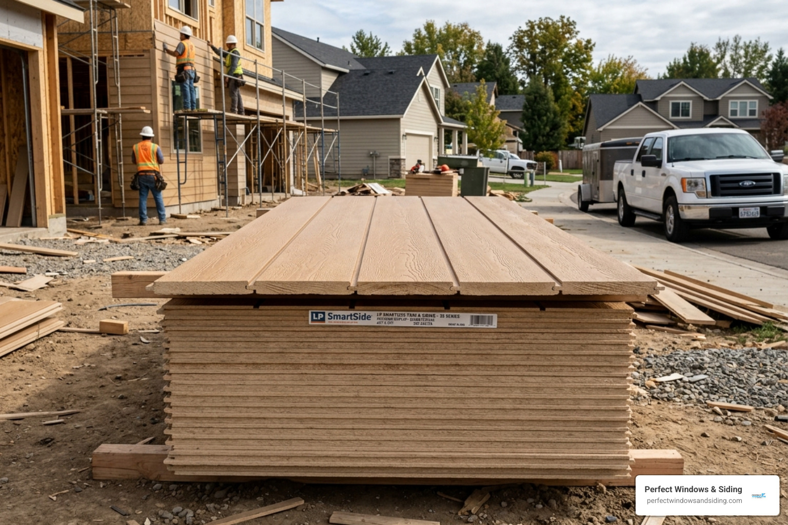 Stack of engineered wood 4x8 panels showing cedar texture and shiplap edges - 4x8 siding Prospect Heights Stack of engineered wood 4x8 panels showing cedar texture and shiplap edges - 4x8 siding Prospect Heights