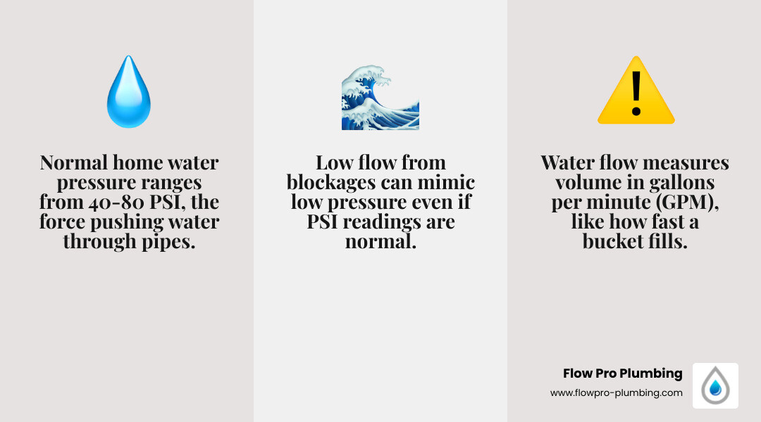 infographic showing water pressure vs water flow PSI vs gallons per minute common causes low water pressure - what causes infographic showing water pressure vs water flow PSI vs gallons per minute common causes low water pressure - what causes