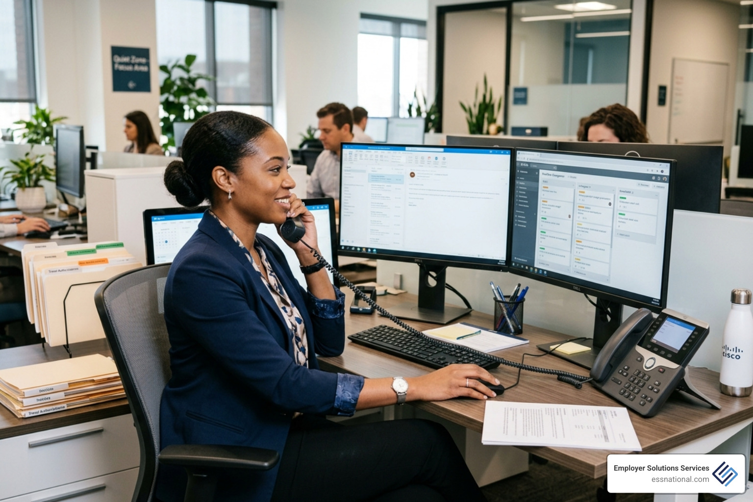 An administrative professional managing office communications and digital workflows - clerical staffing agency An administrative professional managing office communications and digital workflows - clerical staffing agency