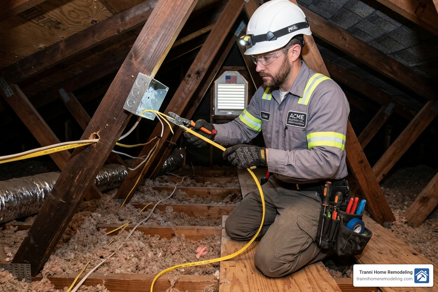 residential electrician installing new wiring - residential electrician