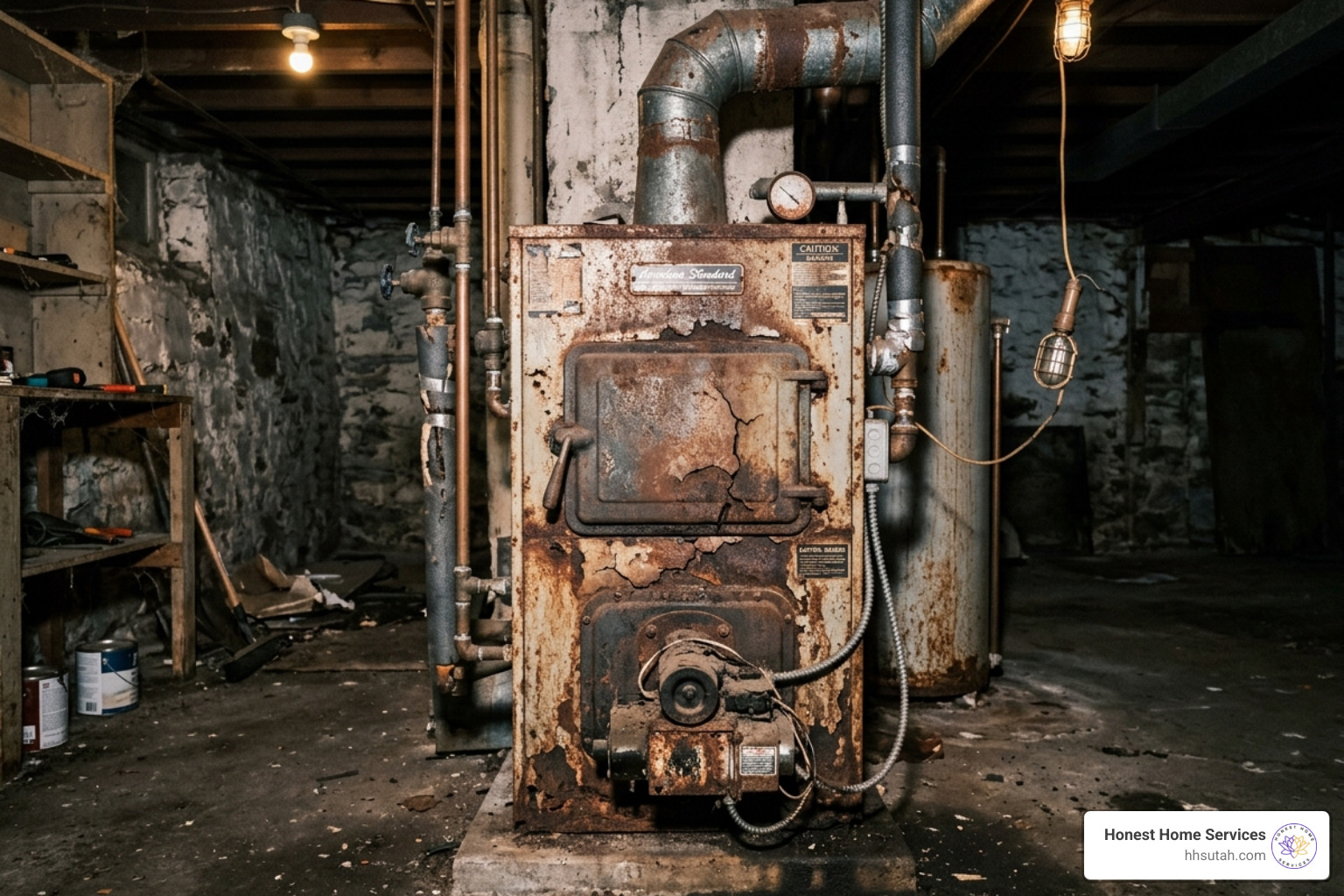 aging rusted furnace unit in a basement - furnace replacement salt lake city aging rusted furnace unit in a basement - furnace replacement salt lake city
