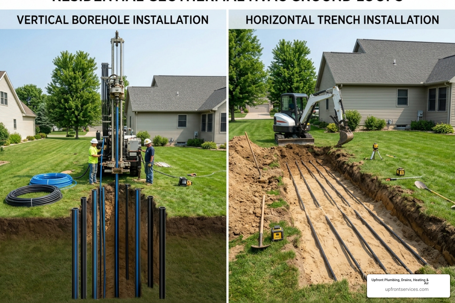 Comparison of vertical vs horizontal ground loops for home installation - geothermal hvac near me