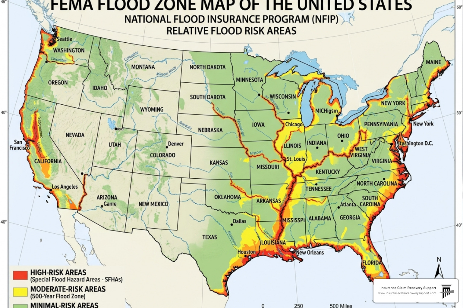 FEMA flood zone map showing high risk areas - flood damage FEMA flood zone map showing high risk areas - flood damage