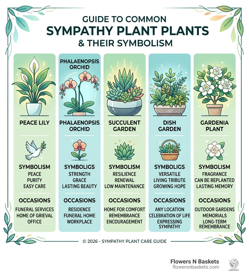 Common sympathy plants, their symbolic meanings, and occasions for sending - send sympathy plant infographic Common sympathy plants, their symbolic meanings, and occasions for sending - send sympathy plant infographic
