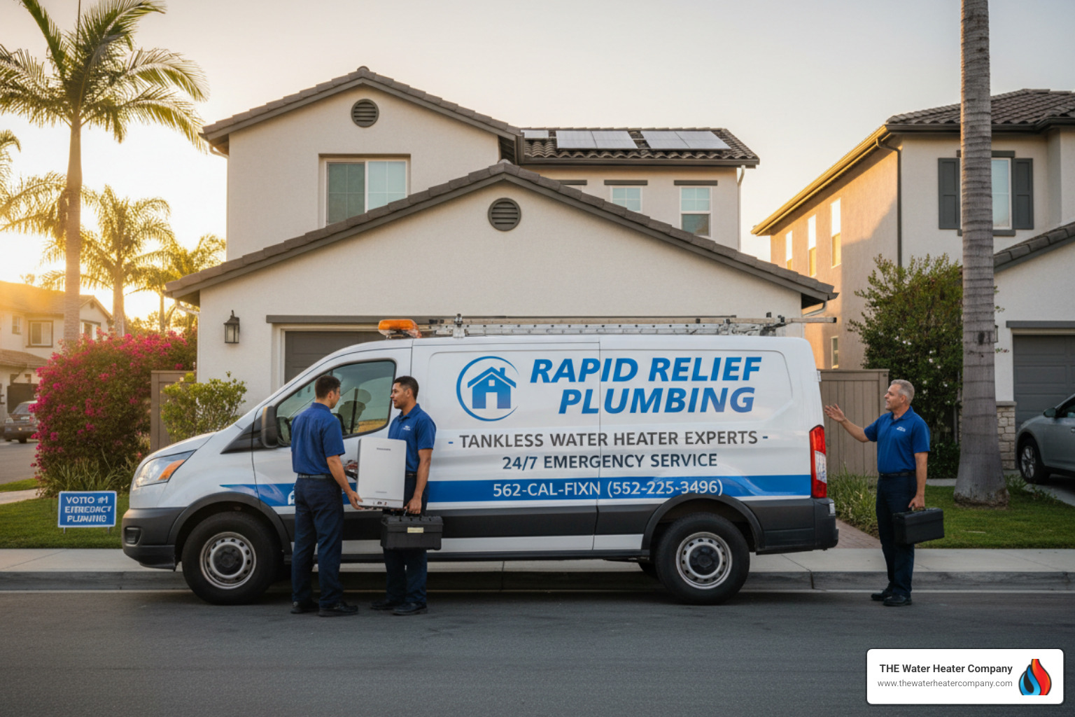 happy homeowner with a newly installed tankless water heater - Who is the most reliable tankless water repair company in los happy homeowner with a newly installed tankless water heater - Who is the most reliable tankless water repair company in los