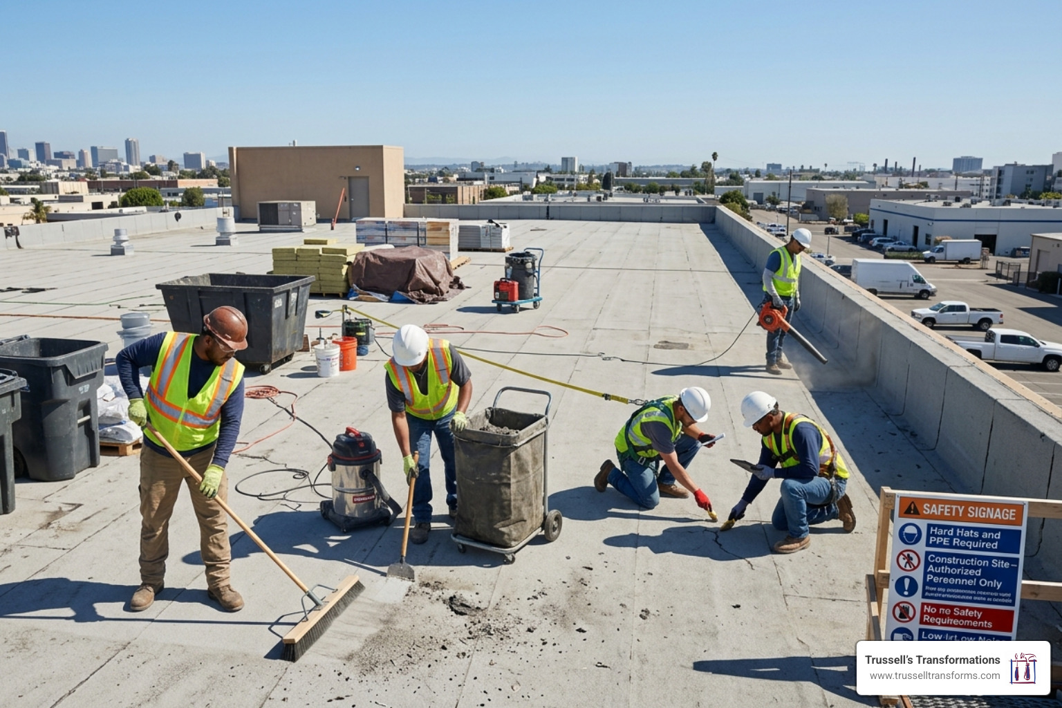 Professional Roof Deck Preparation And Cleaning - Tpo Roofing Membrane Installation Professional Roof Deck Preparation And Cleaning - Tpo Roofing Membrane Installation