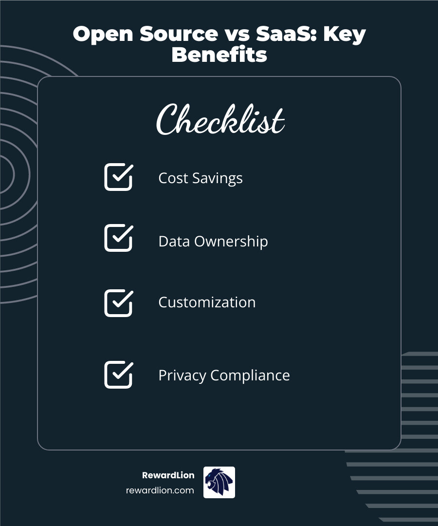 Benefits of open source marketing tools vs SaaS: cost, data ownership, customization, privacy compliance - open source Benefits of open source marketing tools vs SaaS: cost, data ownership, customization, privacy compliance - open source