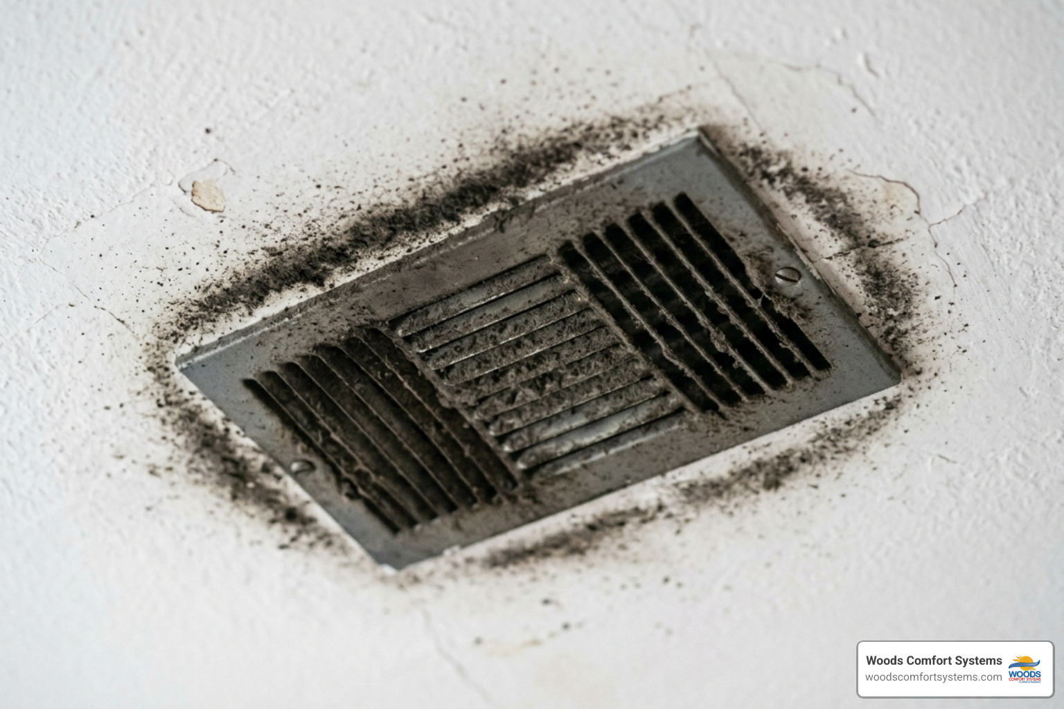 dusty supply vent in a home - ac duct leak