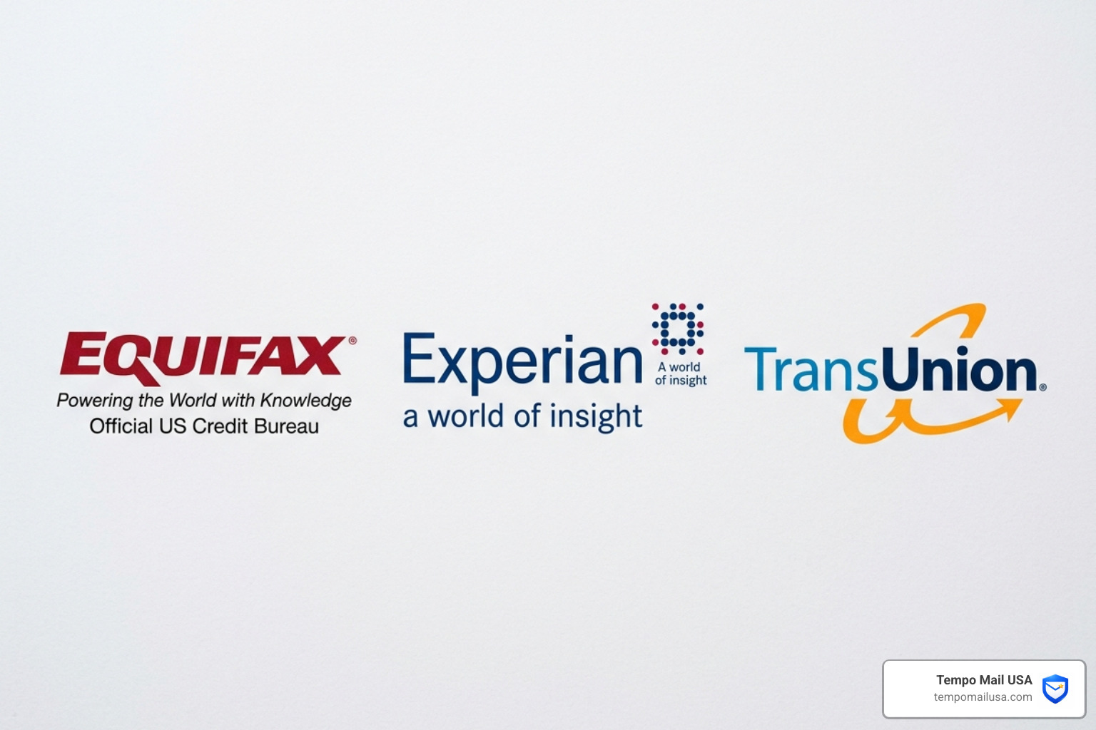 The three major credit bureau logos Equifax Experian TransUnion - How to completely freeze your credit after identity theft The three major credit bureau logos Equifax Experian TransUnion - How to completely freeze your credit after identity theft