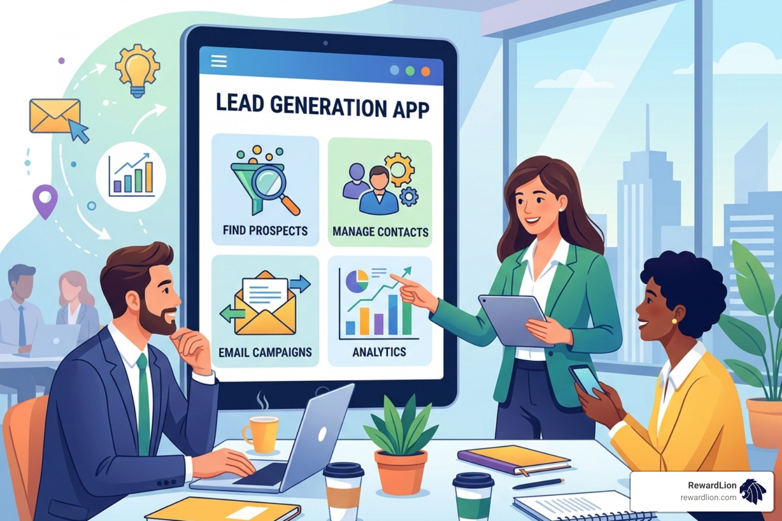 Dashboard showing lead management and sales pipeline tracking - lead generation app