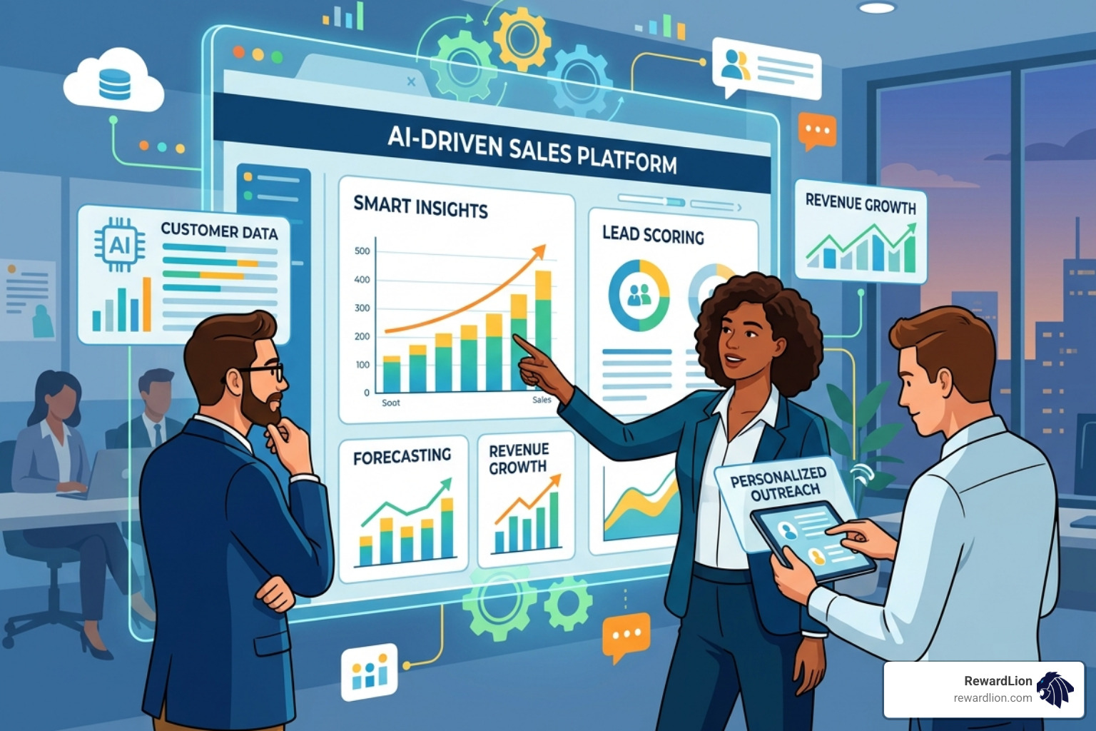 AI-generated sales signals showing buyer intent and engagement metrics - ai driven sales platform