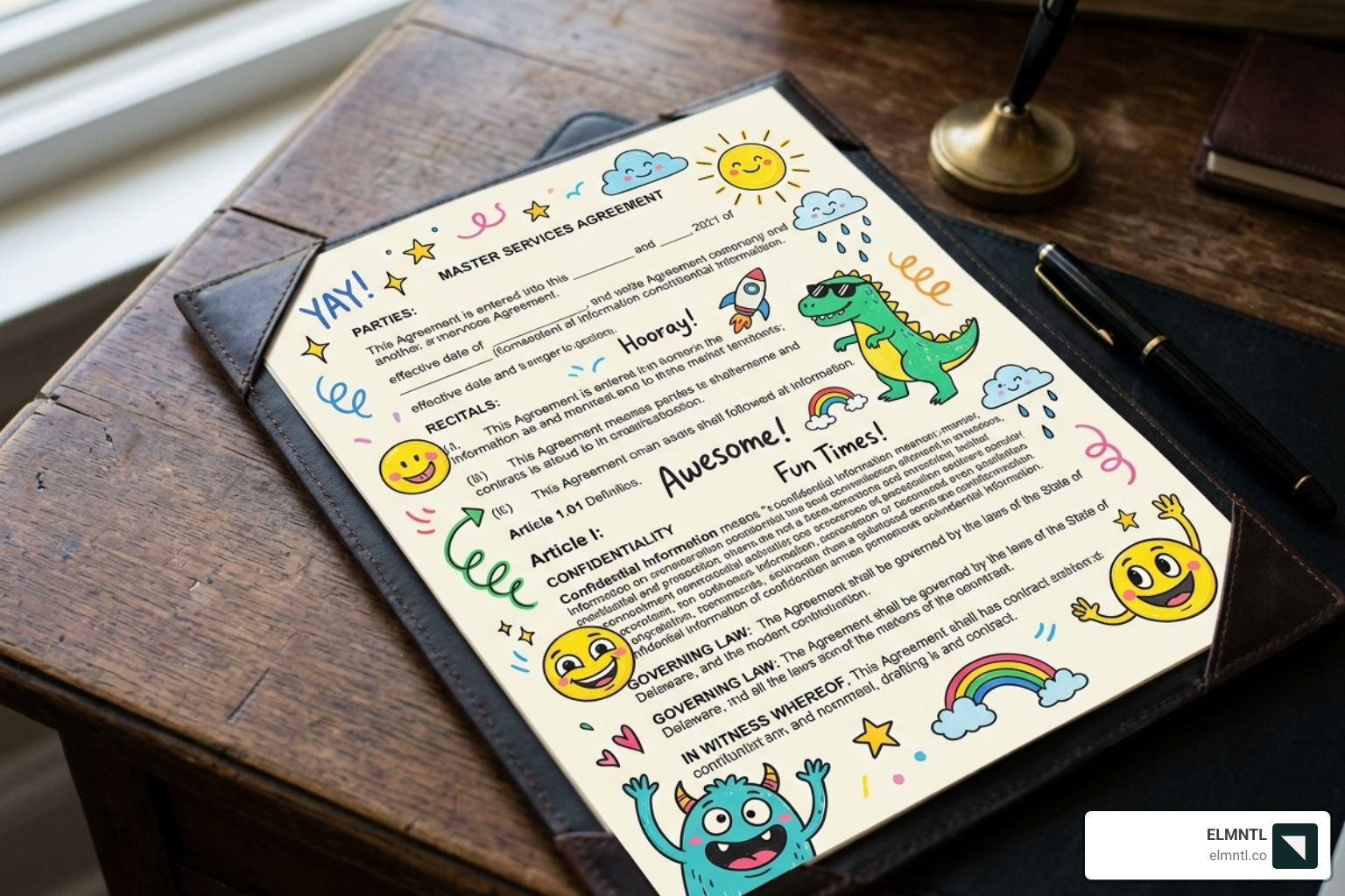 A legal document with a humorous overlay - turning brand disclaimers into comedic disclaimers A legal document with a humorous overlay - turning brand disclaimers into comedic disclaimers