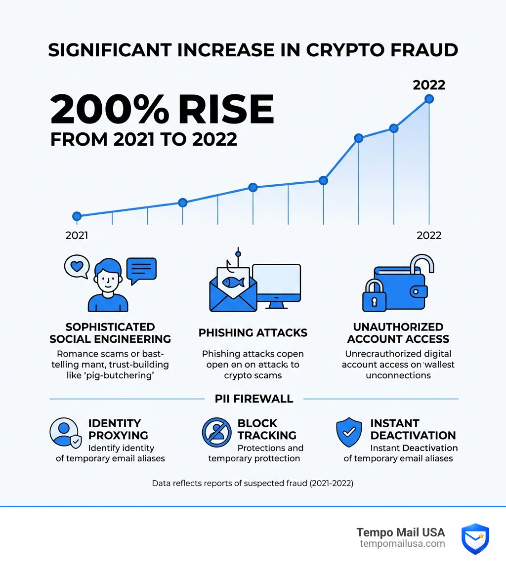 Infographic showing 200% rise in crypto fraud from 2021 to 2022 - is bitcoin a scam infographic Infographic showing 200% rise in crypto fraud from 2021 to 2022 - is bitcoin a scam infographic