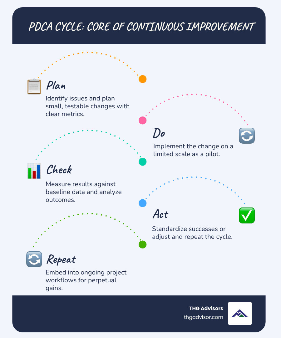 Infographic: The PDCA continuous improvement cycle and its key project management benefits - continuous improvement project