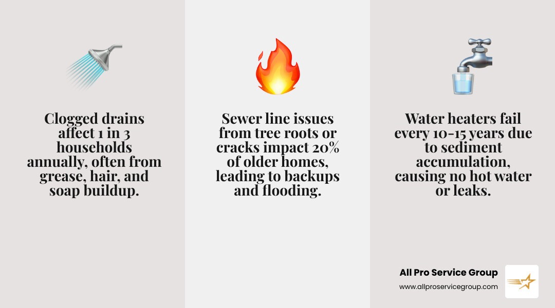 Common household plumbing systems and failure points: drains, water heaters, sewer lines, pipes - plumber west jordan