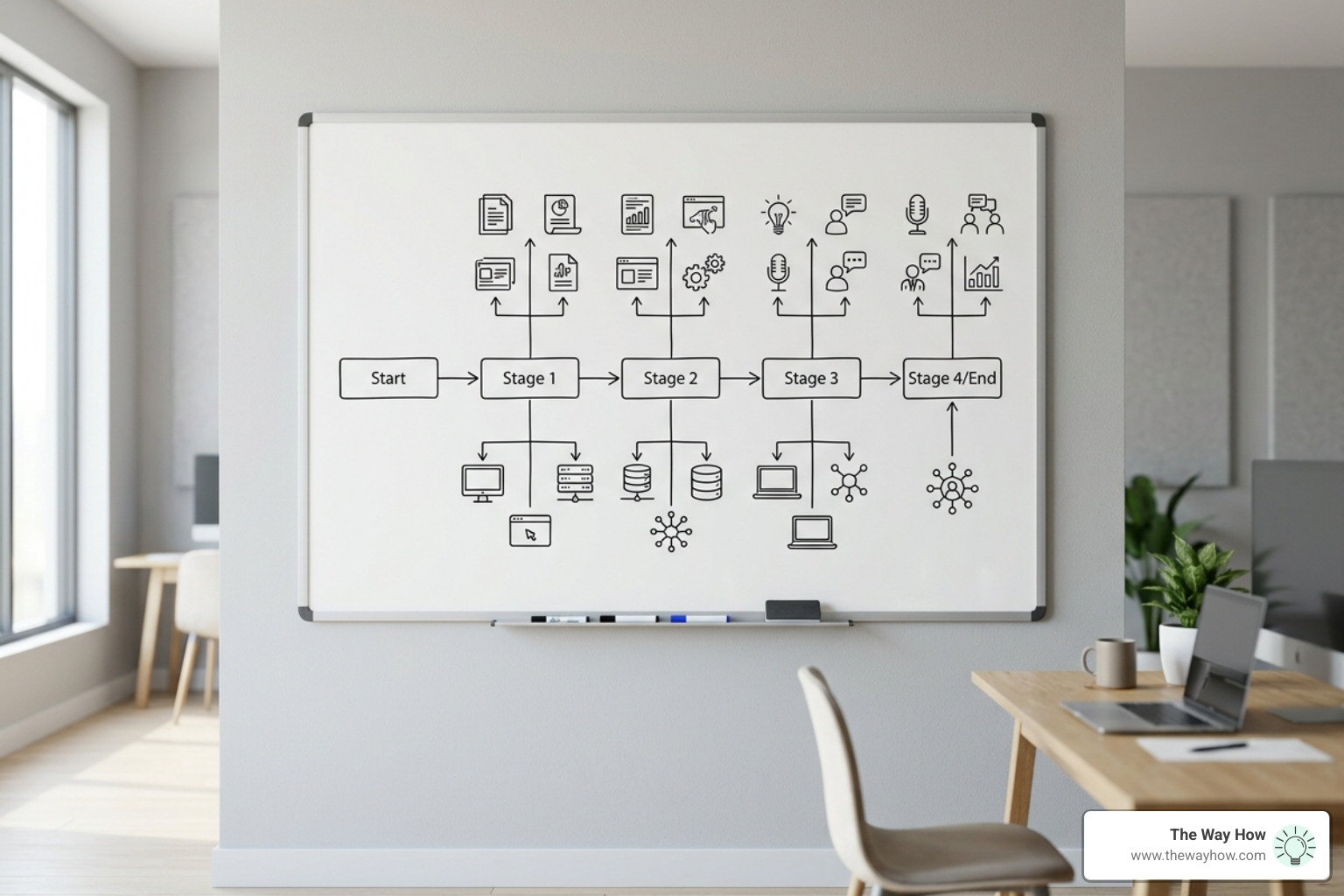 Visual representation of a structured sales framework - sales enablement training