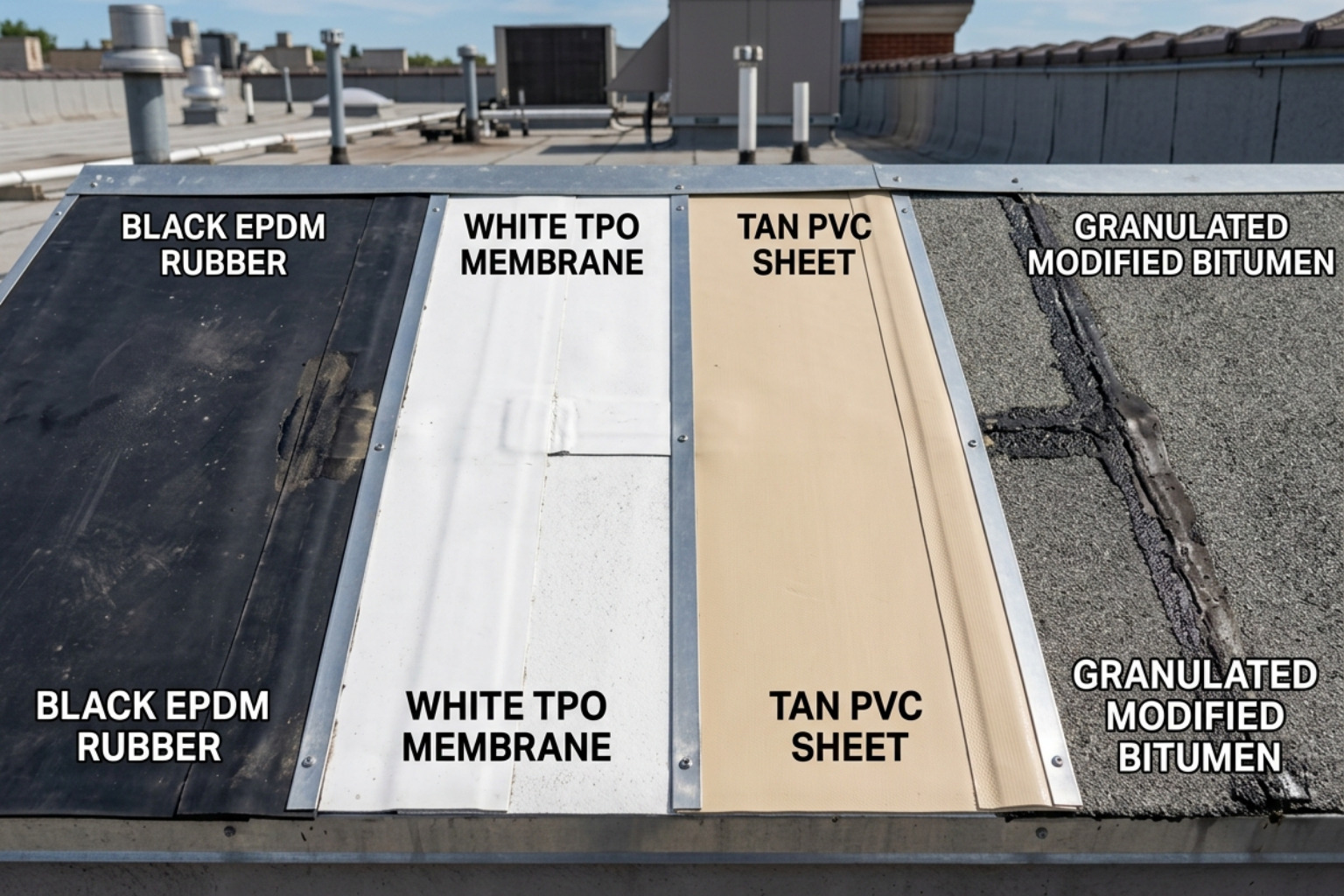 comparing different flat roof textures and colors - fixing a flat roof comparing different flat roof textures and colors - fixing a flat roof