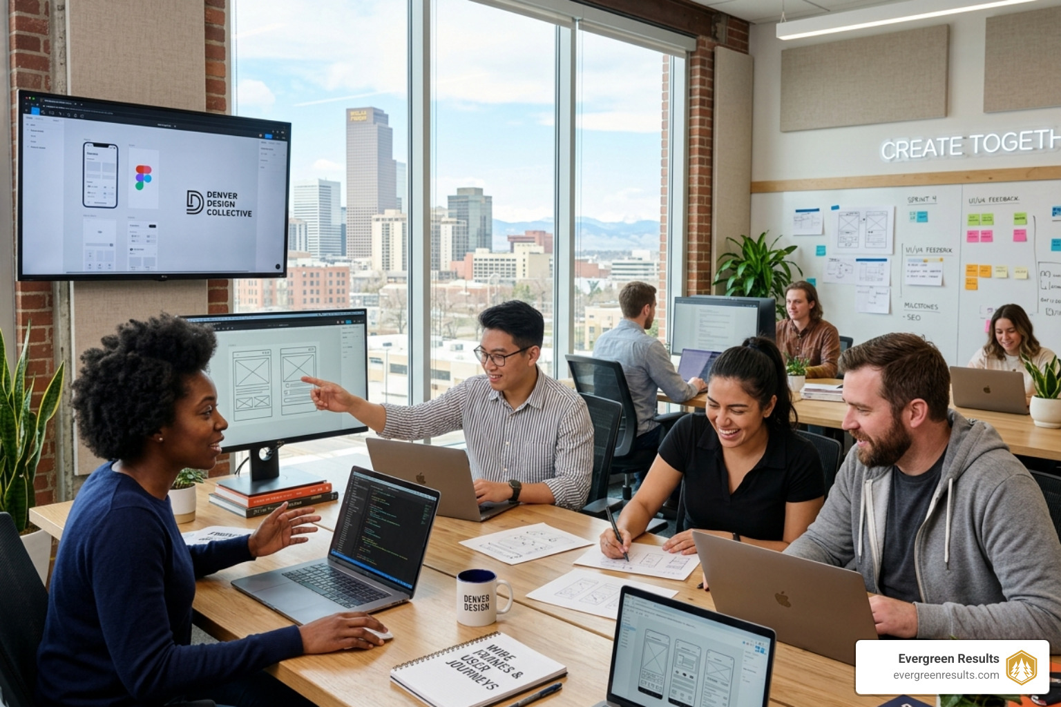 collaborative design team in a Denver studio - web designers colorado