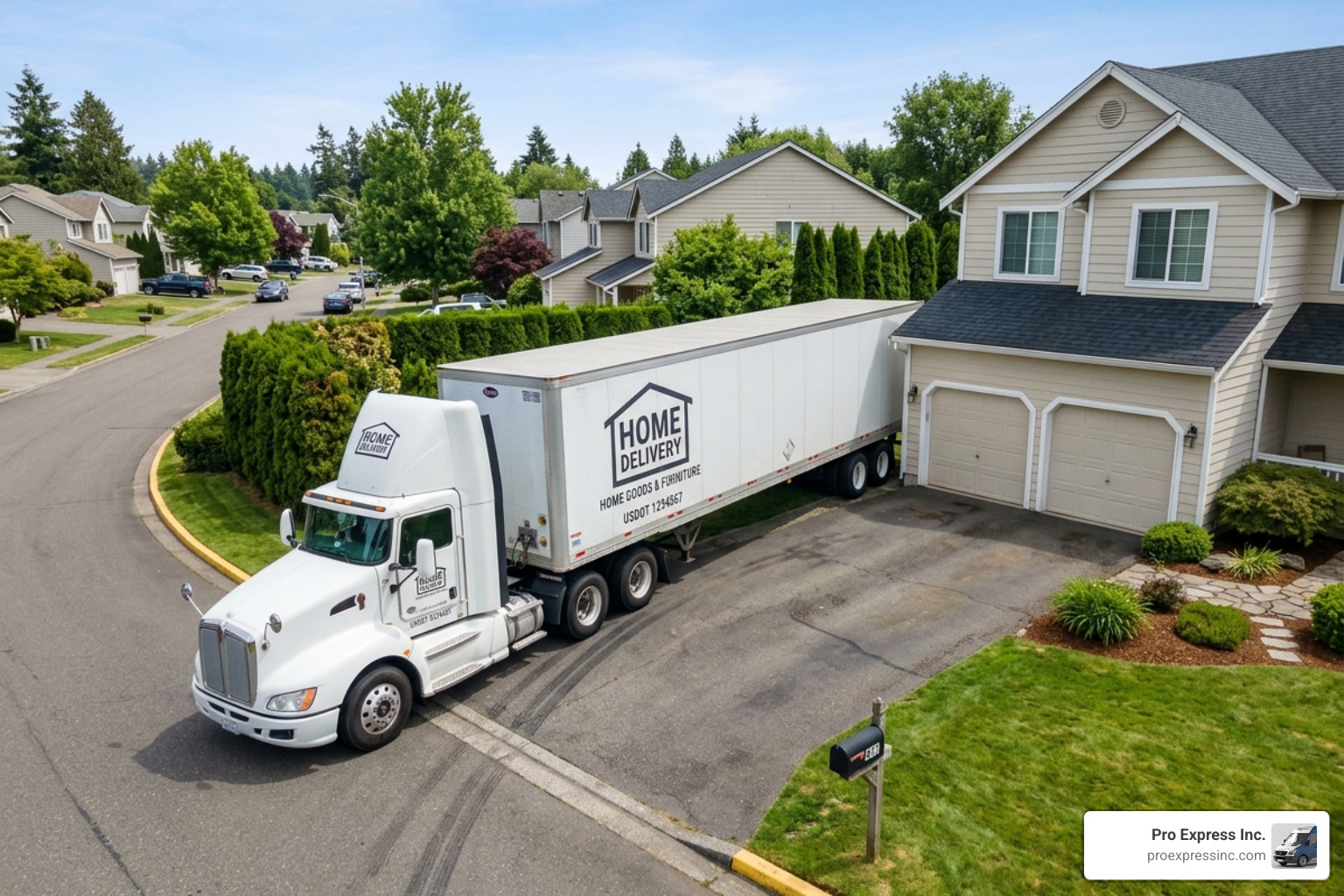 Residential property with no loading dock and narrow driveway access - what is a residential delivery Residential property with no loading dock and narrow driveway access - what is a residential delivery