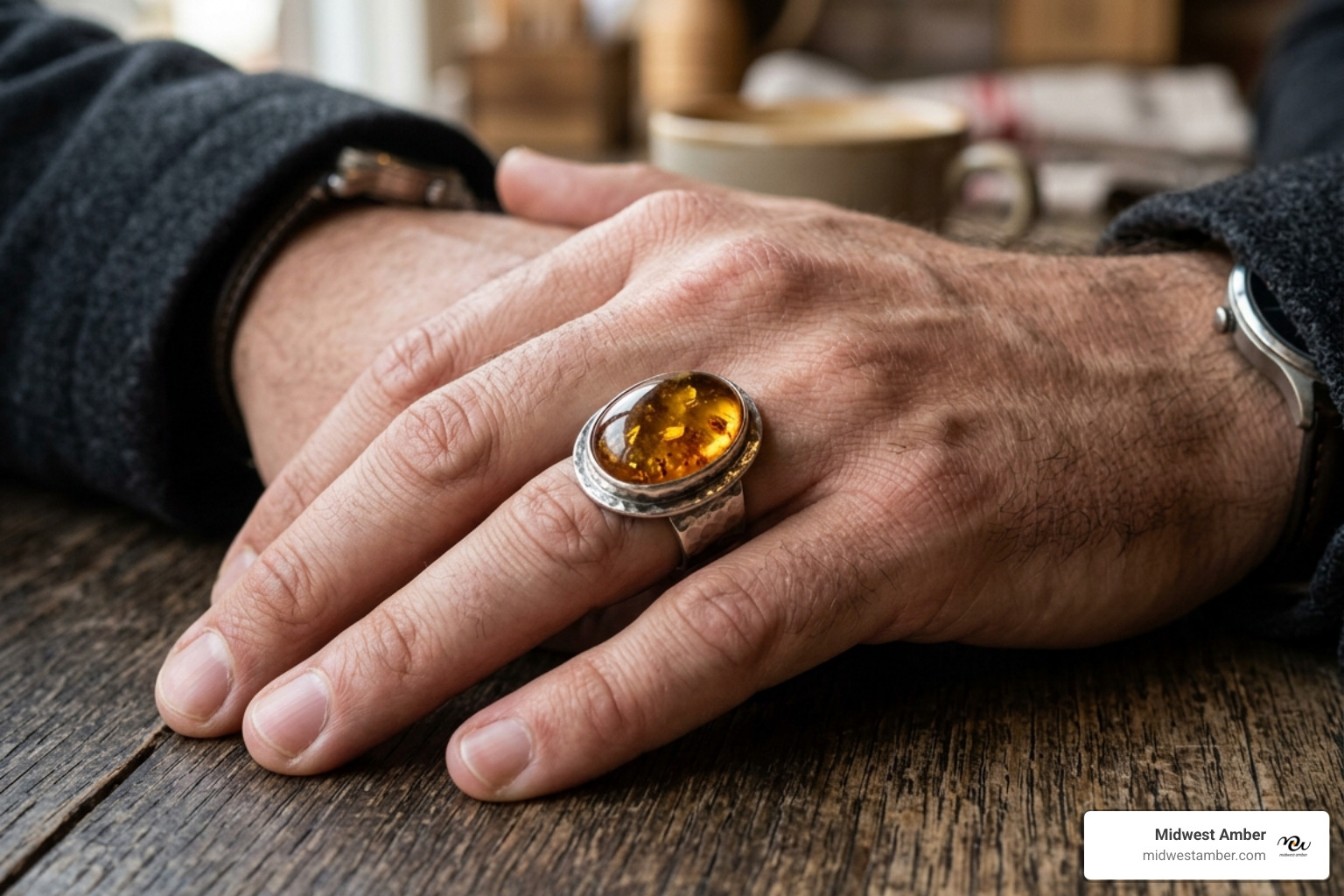 mens baltic amber rings