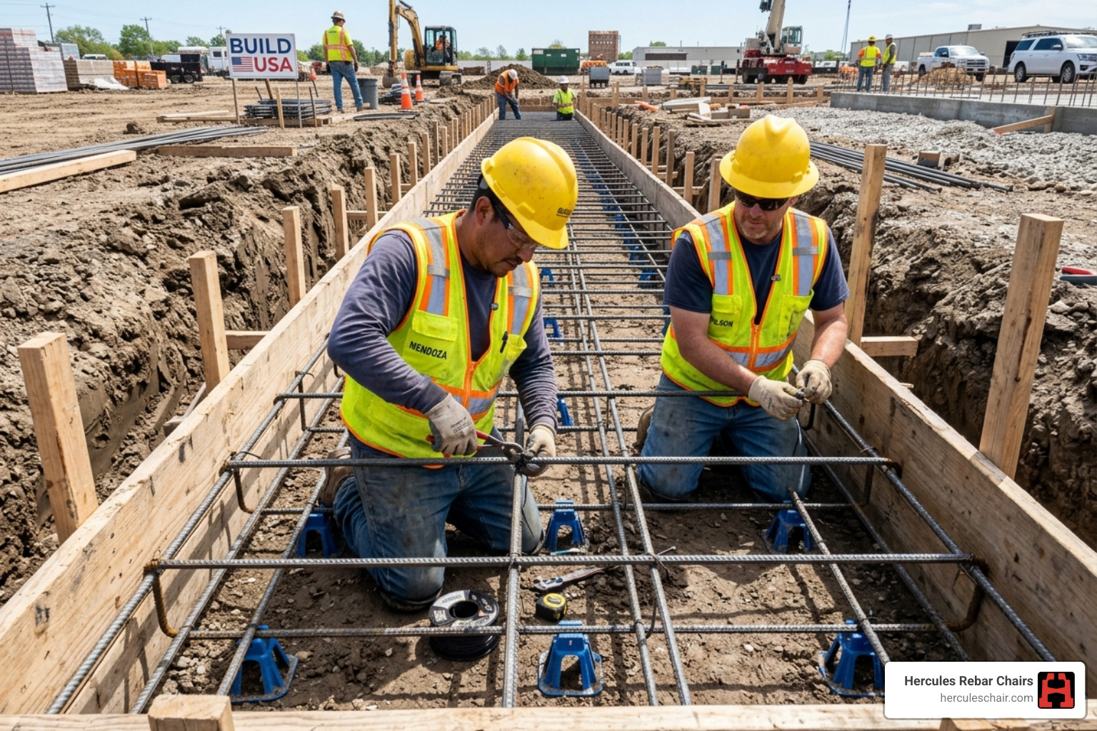 rebar being tied in a strip footing - footing rebar placement rebar being tied in a strip footing - footing rebar placement