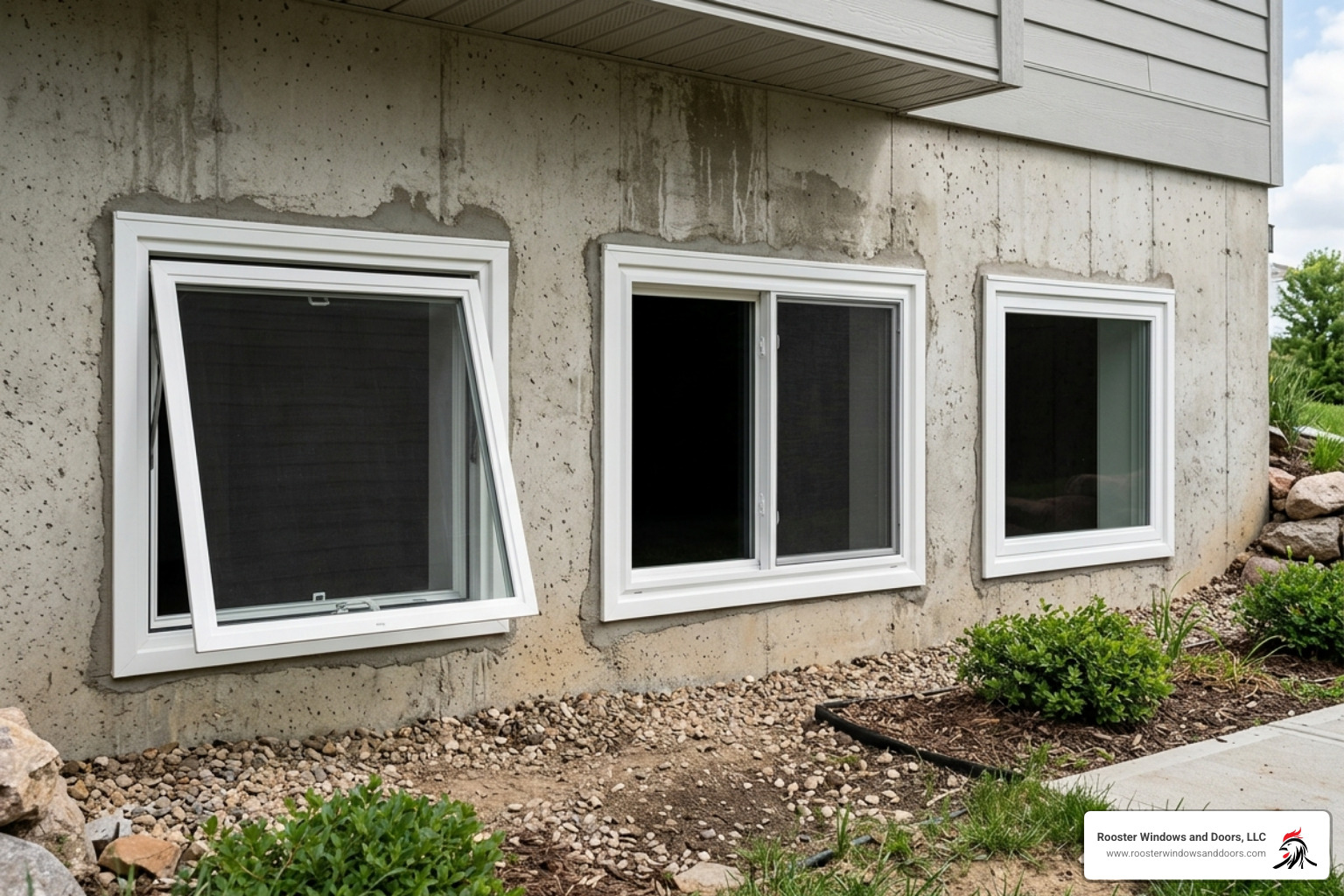 various window styles for basements including hopper, slider, and fixed - custom basement windows