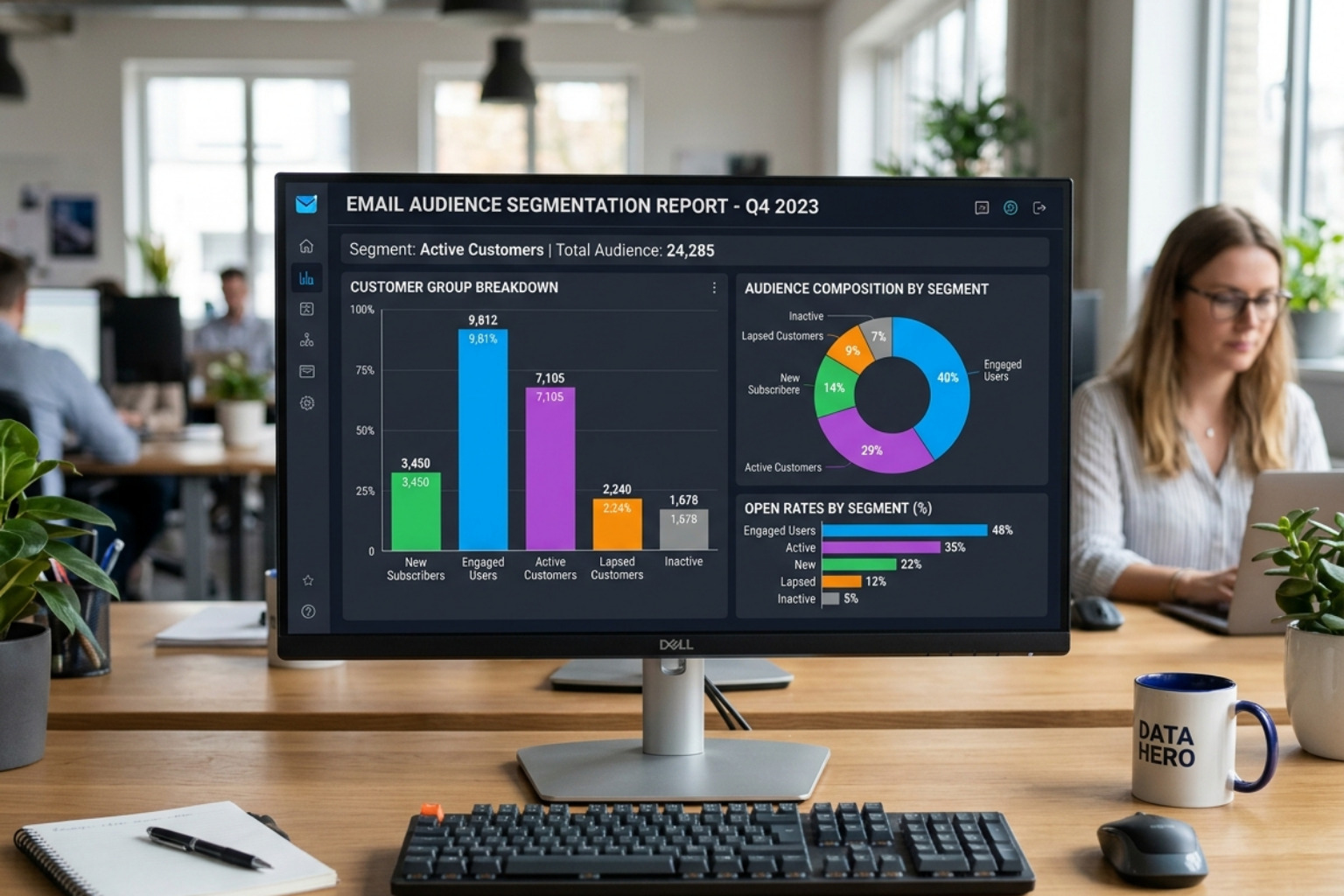 Email segmentation data visualization - consumer email marketing