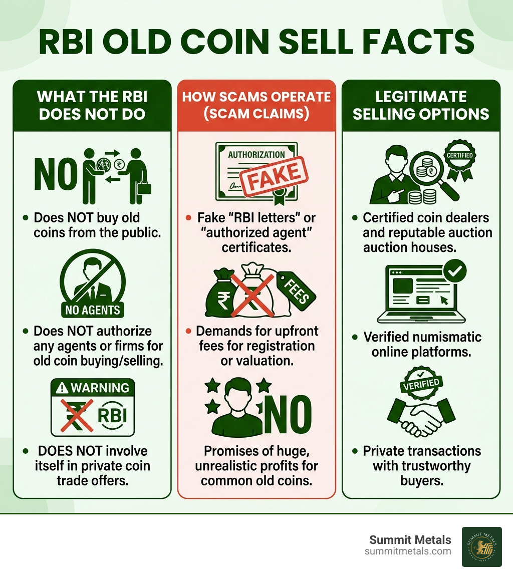 Infographic: RBI old coin sell facts - RBI role vs. scam claims vs. legitimate selling options - rbi old coin sell Infographic: RBI old coin sell facts - RBI role vs. scam claims vs. legitimate selling options - rbi old coin sell