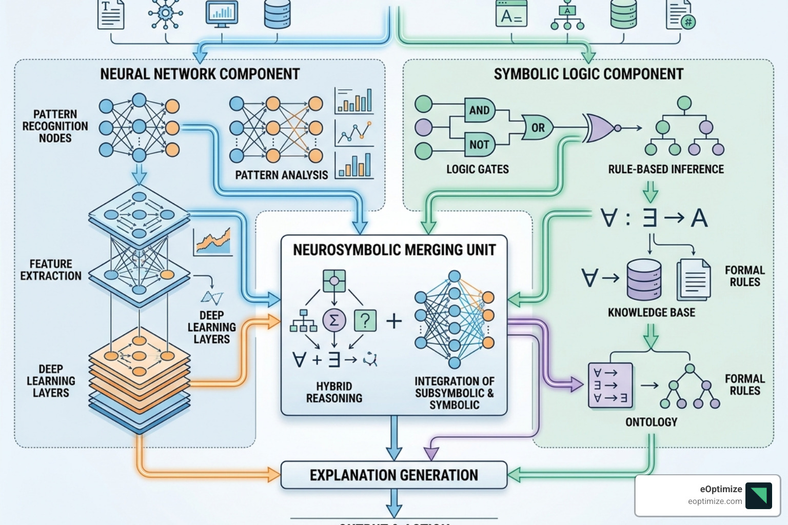 Neurosymbolic AI architecture showing the union of data and logic - Digital strategy consulting