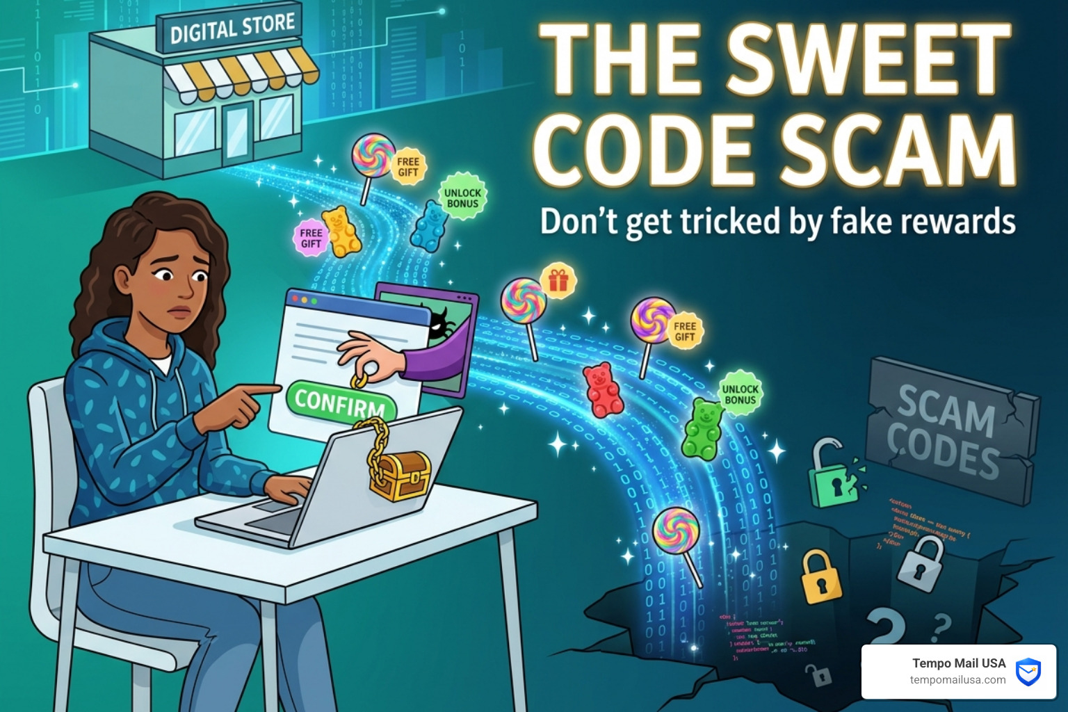 cybersecurity dashboard showing real-time threat monitoring and data privacy alerts - the sweet code scam