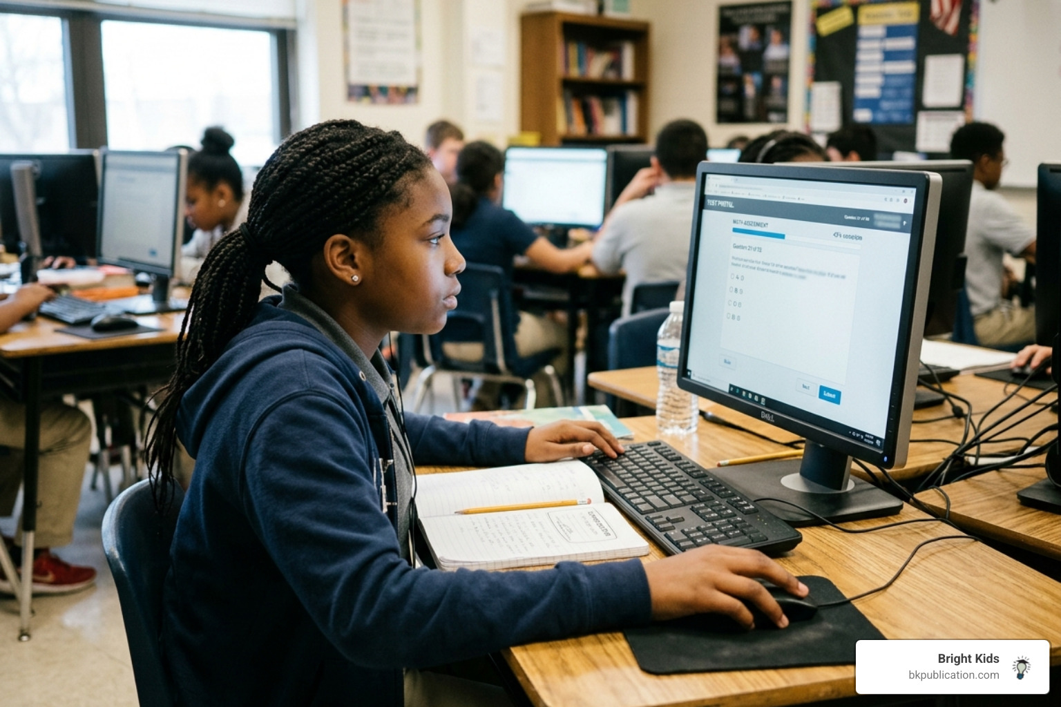 student using a digital testing interface for the HSAT - chicago admissions test tutoring student using a digital testing interface for the HSAT - chicago admissions test tutoring