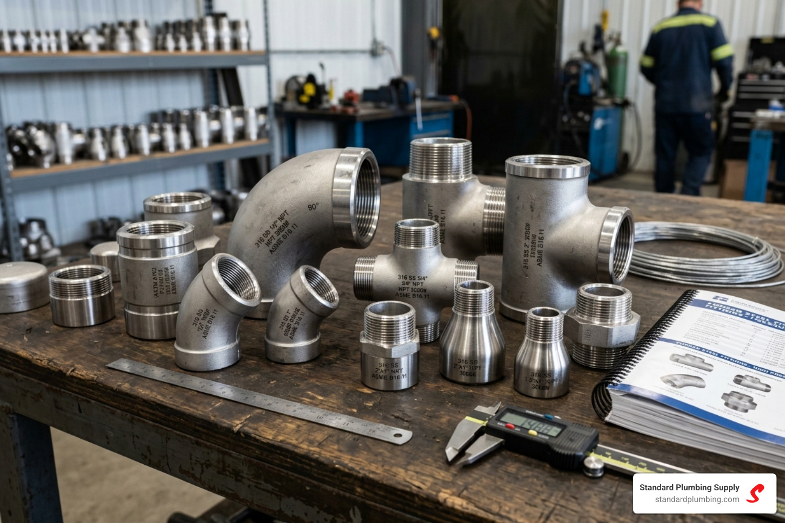 Forged 316 stainless steel fittings designed for high-pressure industrial applications - 316 pipe fittings