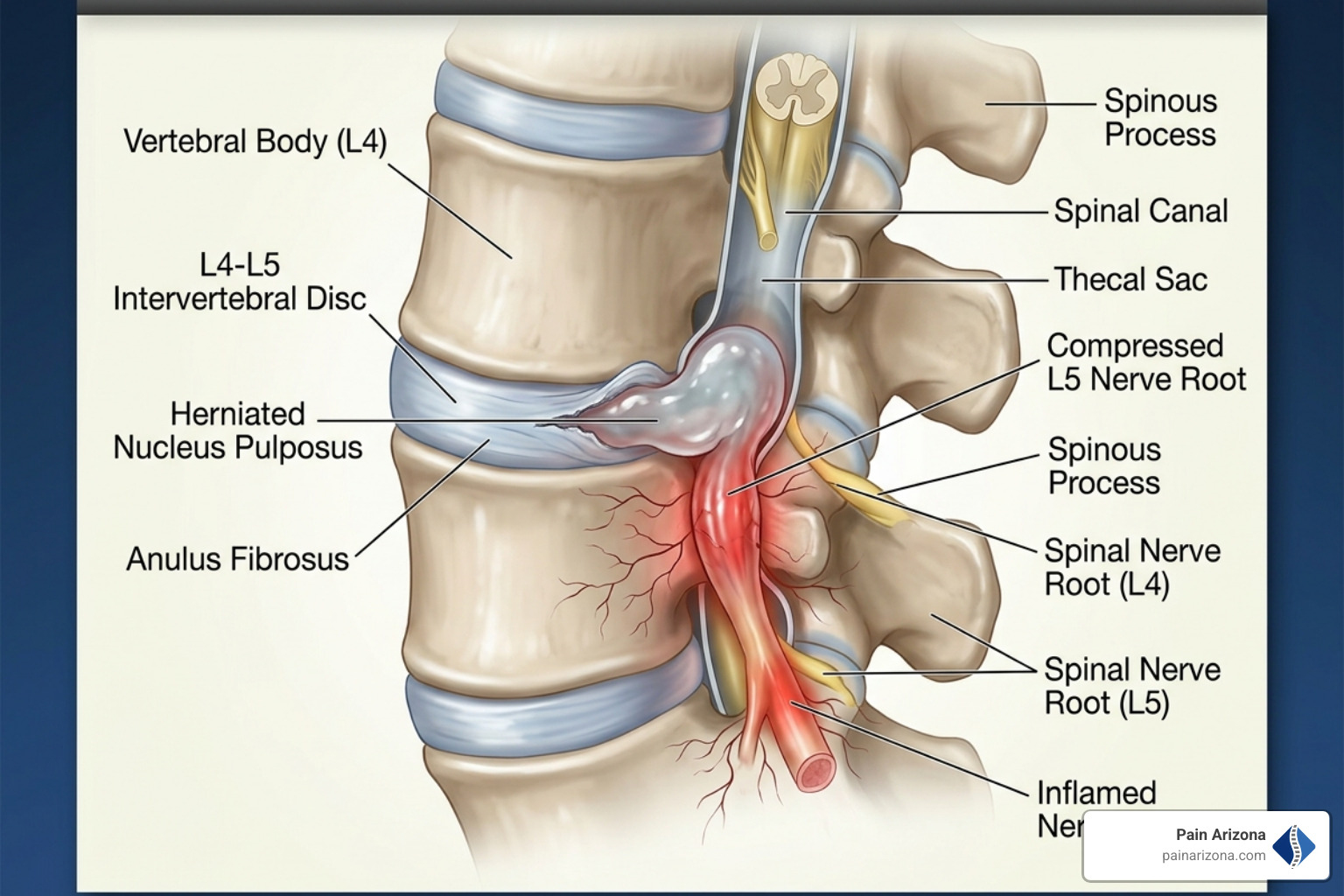 herniated disc pressing on a spinal nerve causing radiculopathy - types lower back surgery