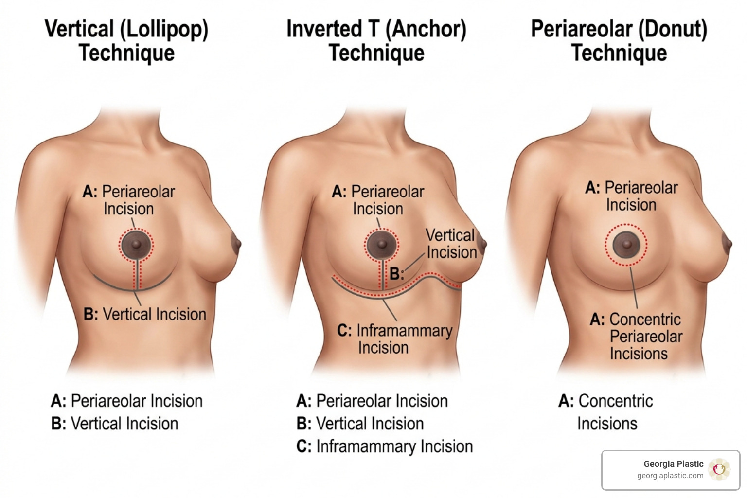 Anchor Incision Pattern Top Atlanta Breast Reduction Surgery Guide