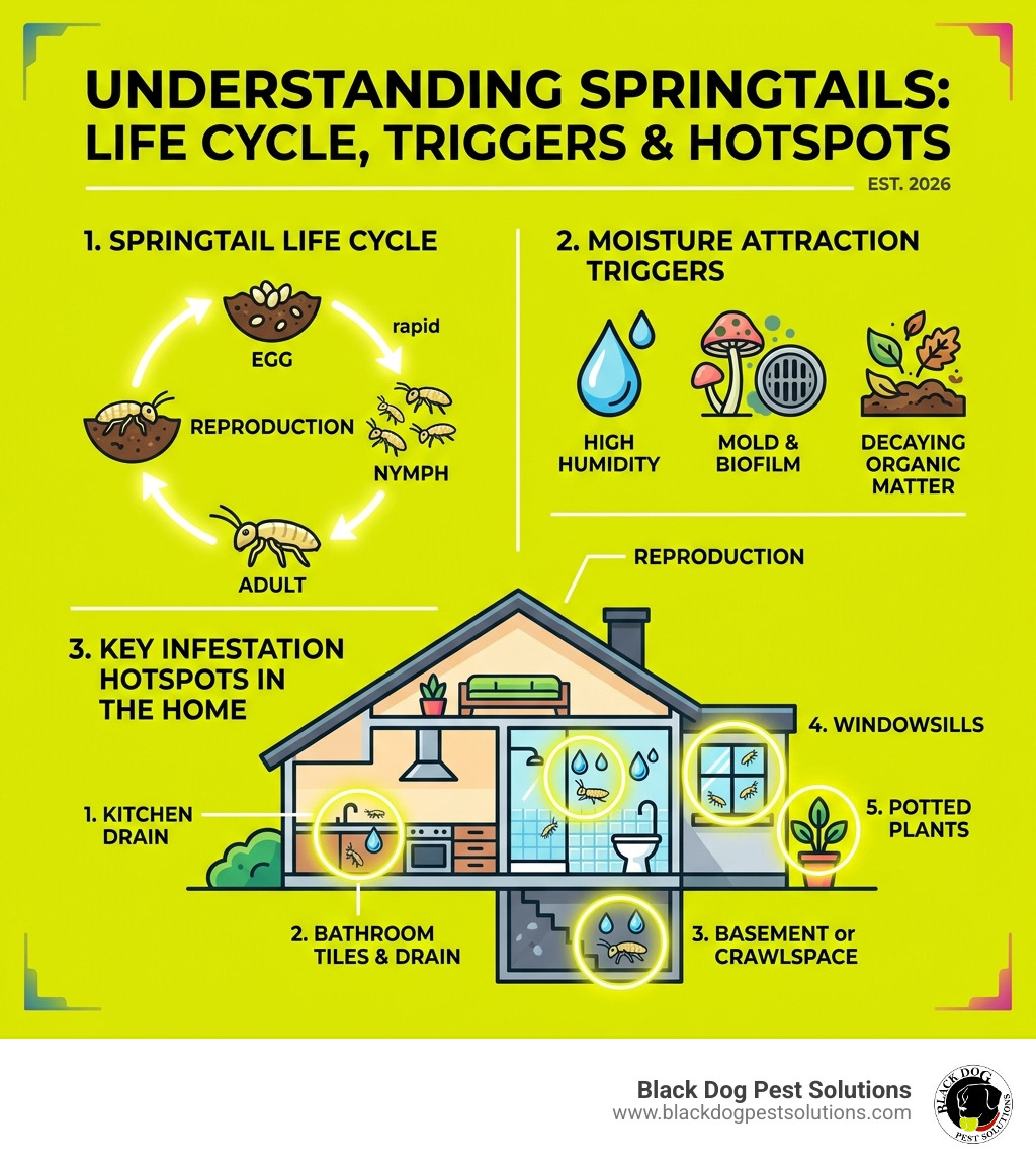 Springtail life cycle, moisture attraction triggers, and key infestation hotspots in the home - springtail infestation in Springtail life cycle, moisture attraction triggers, and key infestation hotspots in the home - springtail infestation in