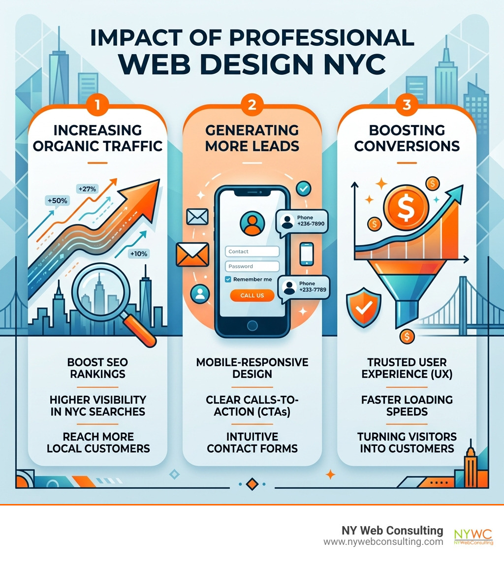 Infographic showing impact of professional web design NYC on traffic, leads, and conversions - professional web design nyc Infographic showing impact of professional web design NYC on traffic, leads, and conversions - professional web design nyc