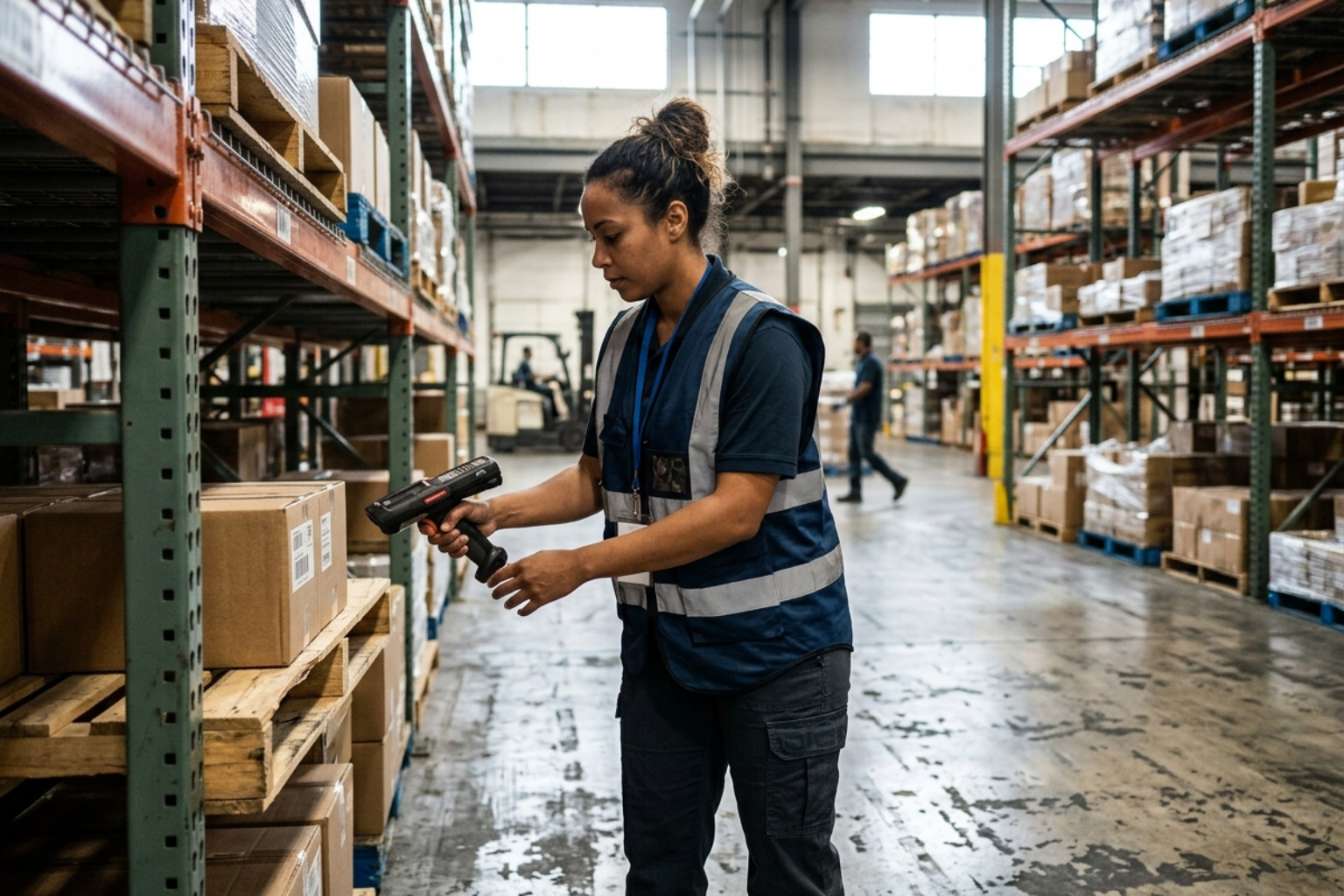 warehouse worker scanning inventory - 3pl warehousing and distribution