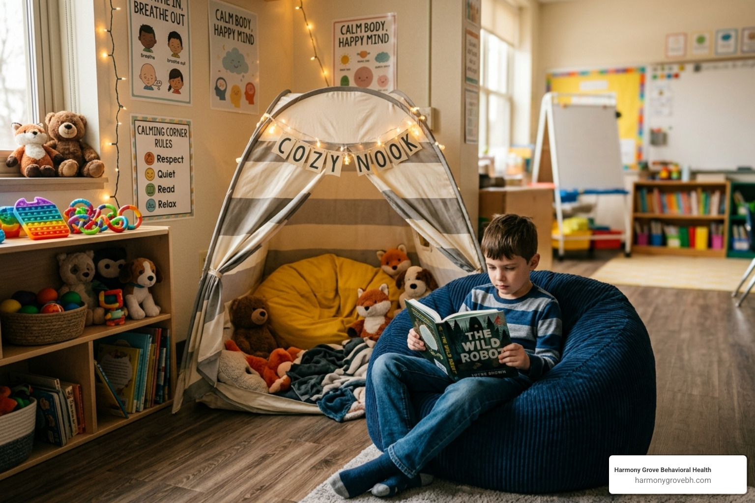 A classroom "chill zone" designed for student self-regulation - trauma informed practices examples