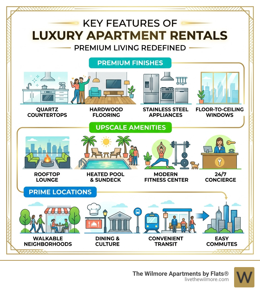 Key features of luxury apartment rentals including amenities, finishes, and location highlights - Luxury apartment rentals Key features of luxury apartment rentals including amenities, finishes, and location highlights - Luxury apartment rentals