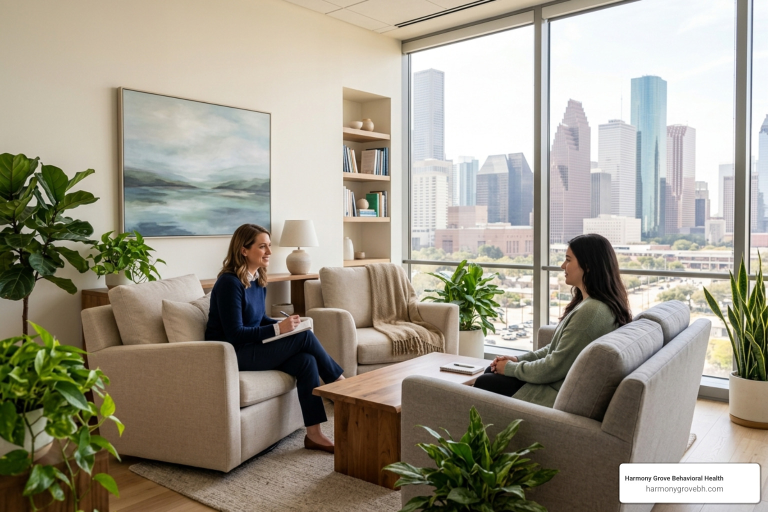 Professional medical office setting in Houston representing a safe space for outpatient therapy - Anxiety disorder