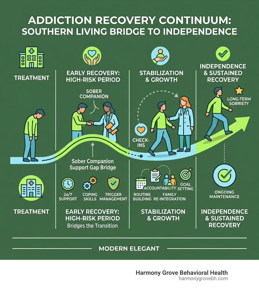 addiction recovery continuum from treatment to independence with sober companion support stages - sober companion near me addiction recovery continuum from treatment to independence with sober companion support stages - sober companion near me
