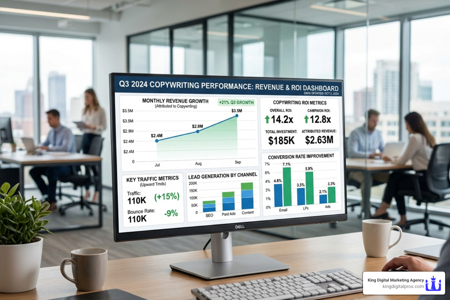 Business Growth Metrics Showing The Impact Of Professional Copywriting On Roi - Copywriting Services