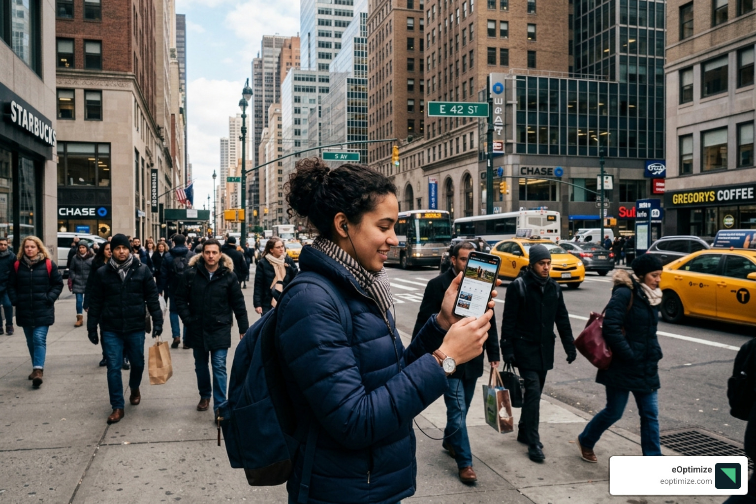 Person using a mobile device to watch YouTube videos in a high-traffic environment - average youtube ad ctr Person using a mobile device to watch YouTube videos in a high-traffic environment - average youtube ad ctr