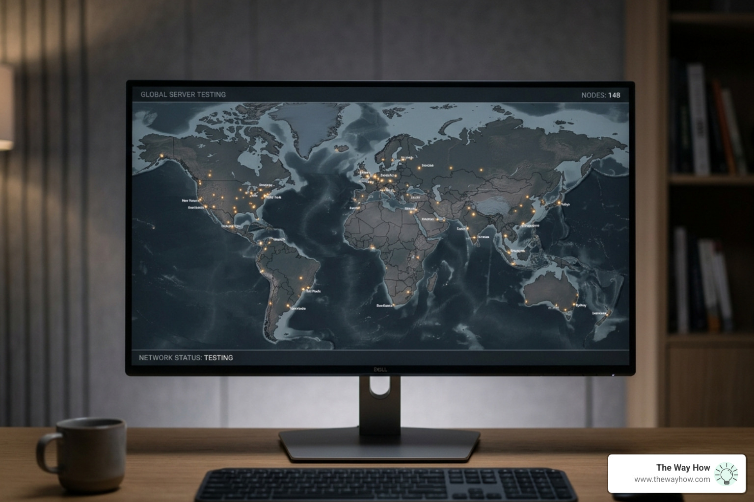 global map showing different testing nodes across continents for website performance monitoring - check website server