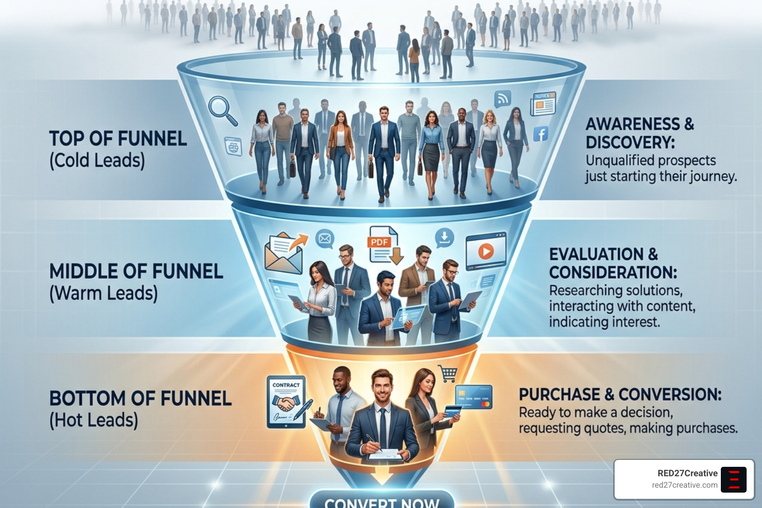 Difference between cold and warm leads in a sales funnel - Lead generation for small business Difference between cold and warm leads in a sales funnel - Lead generation for small business