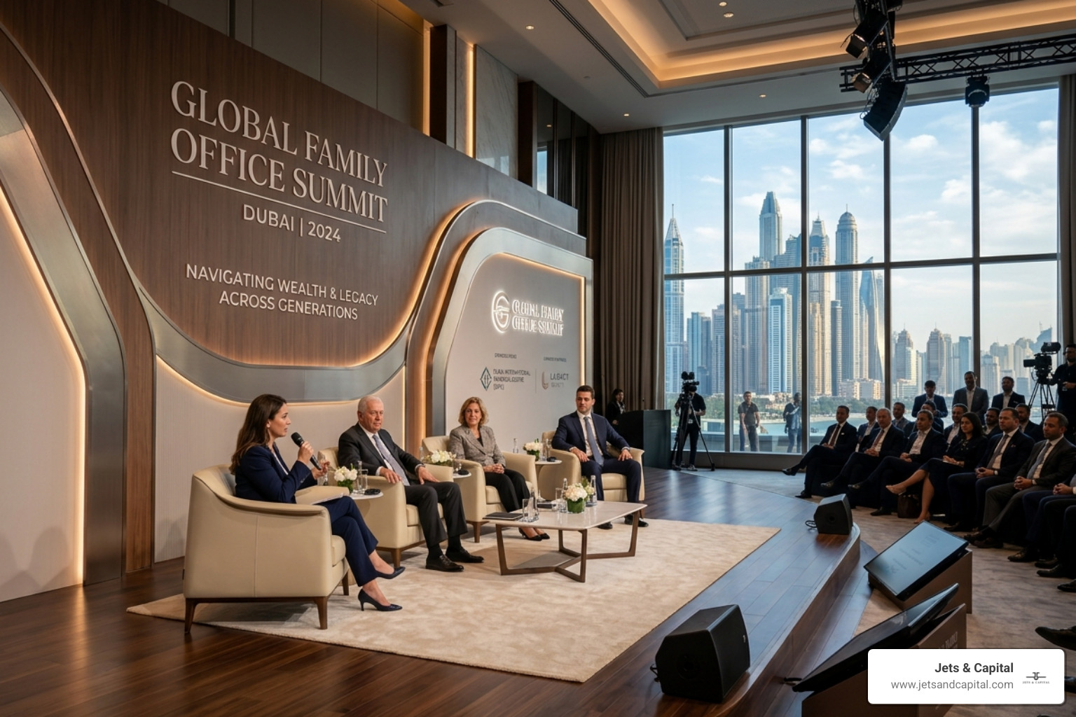 family office summit stage in Dubai luxury event setup - family office summit