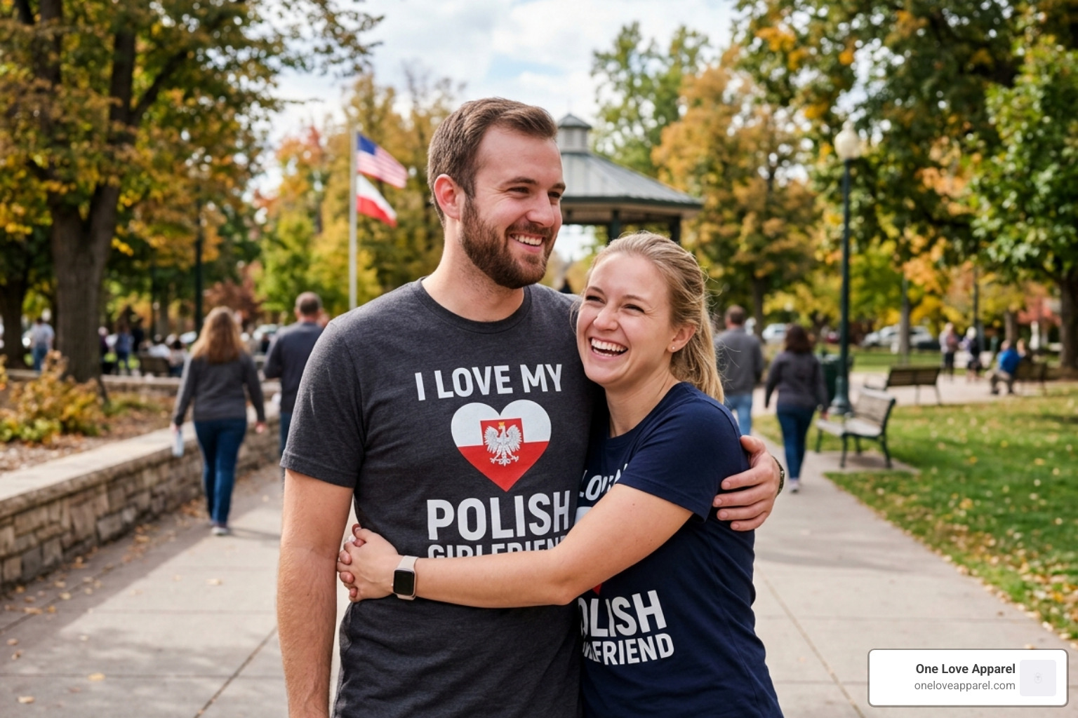 i love my polish girlfriend t shirt couple wearing matching Polish pride graphic tees - i love my polish girlfriend t shirt i love my polish girlfriend t shirt couple wearing matching Polish pride graphic tees - i love my polish girlfriend t shirt